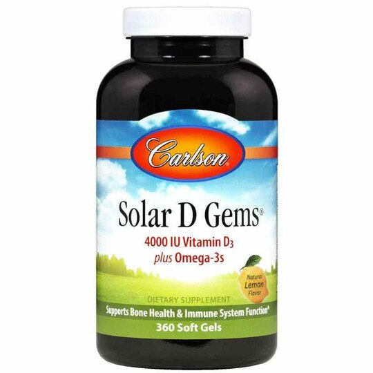 Solar D Gems 4000 IU Vitamin D3 plus Omega-3s with Natu, CL